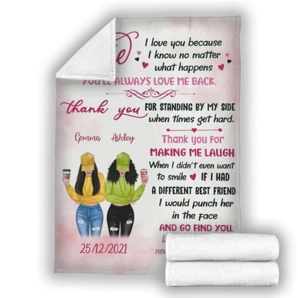 To My Bestie Personalized Soft Blanket - Design and Names can be customized