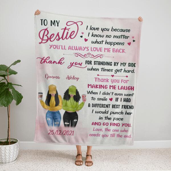 To My Bestie Personalized Soft Blanket - Design and Names can be customized
