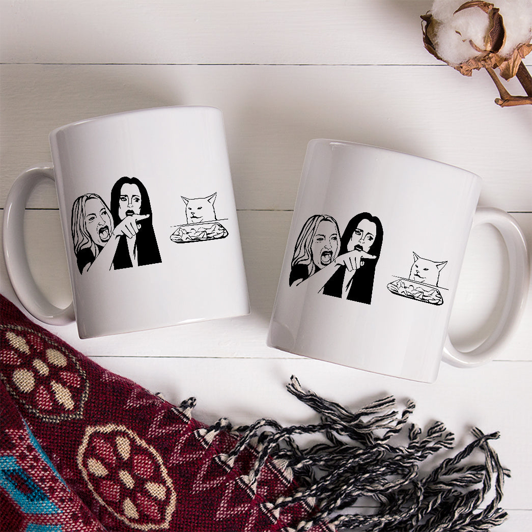 Woman Yelling At Cat Coffee Mug