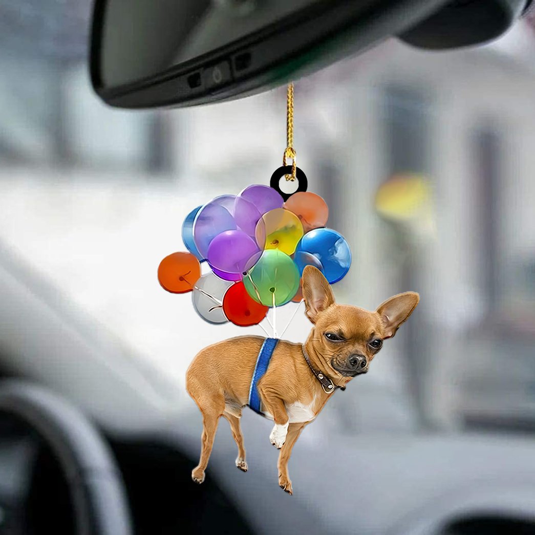 Chihuahua Dog Fly With Bubbles Car Hanging Ornament