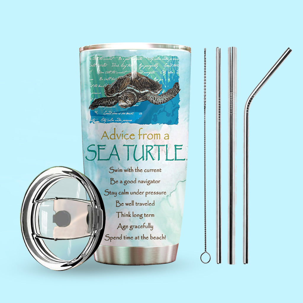 Sea Turtle Advice Personalized Tumbler