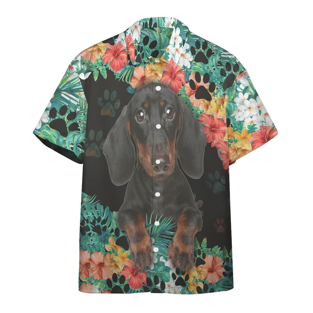 Dachshund Hawaii Button Shirt