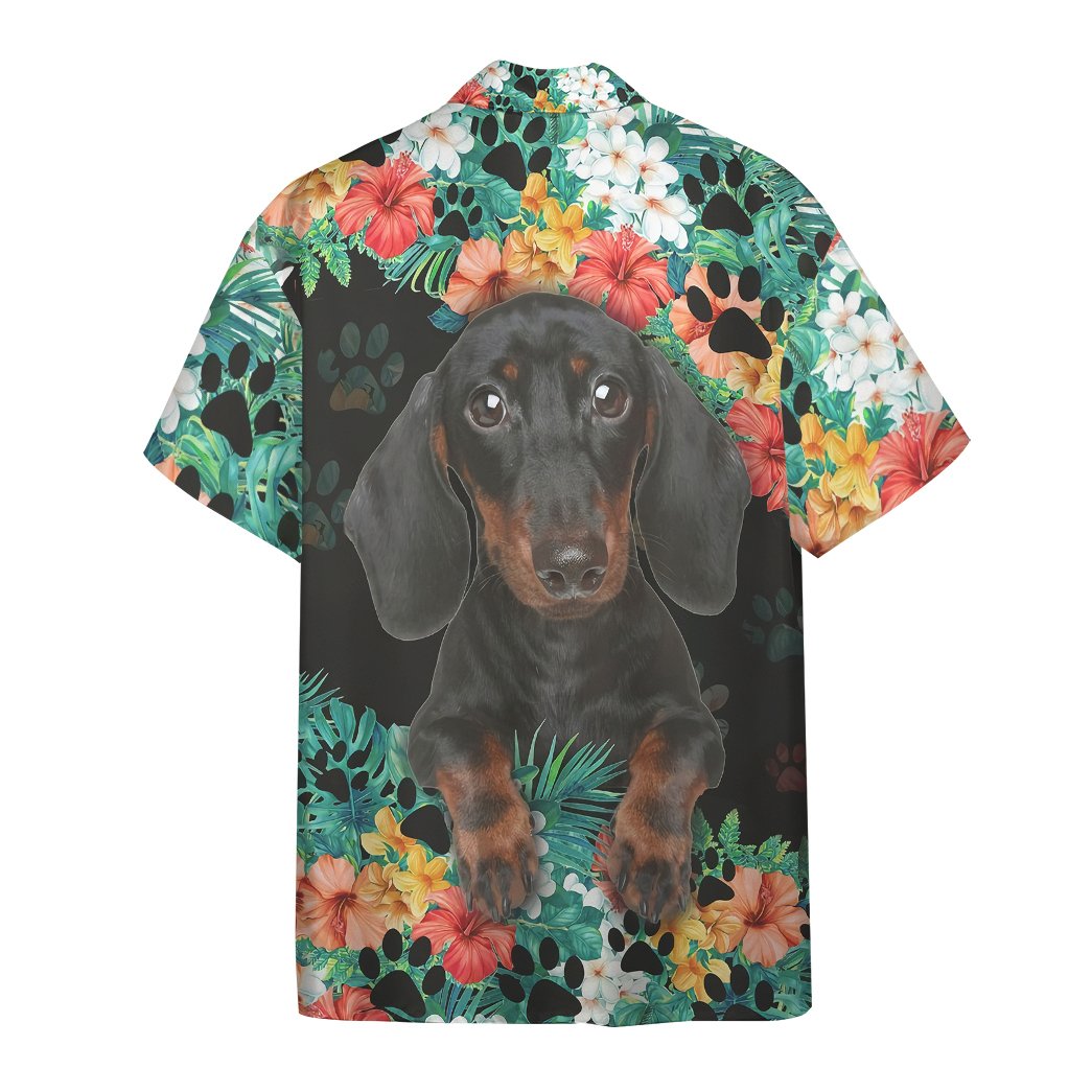 Dachshund Hawaii Button Shirt