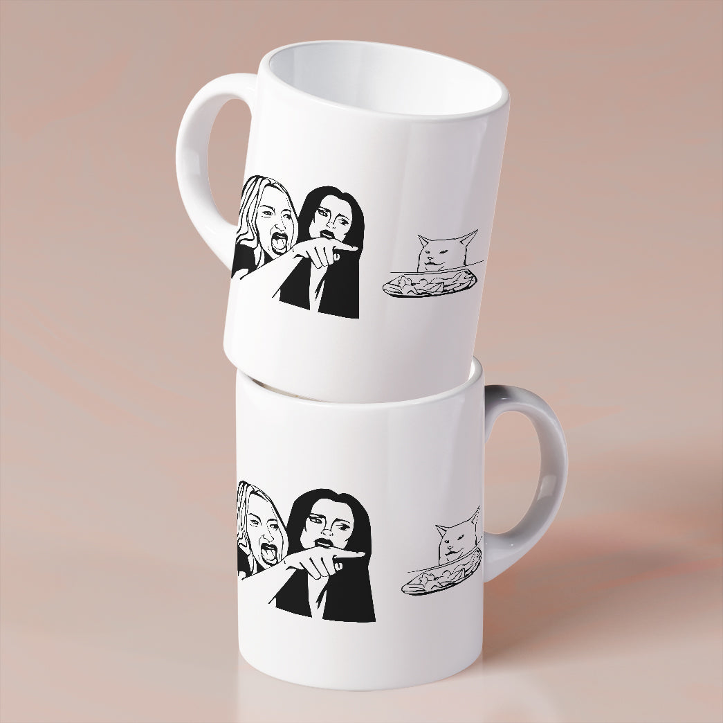 Woman Yelling At Cat Coffee Mug