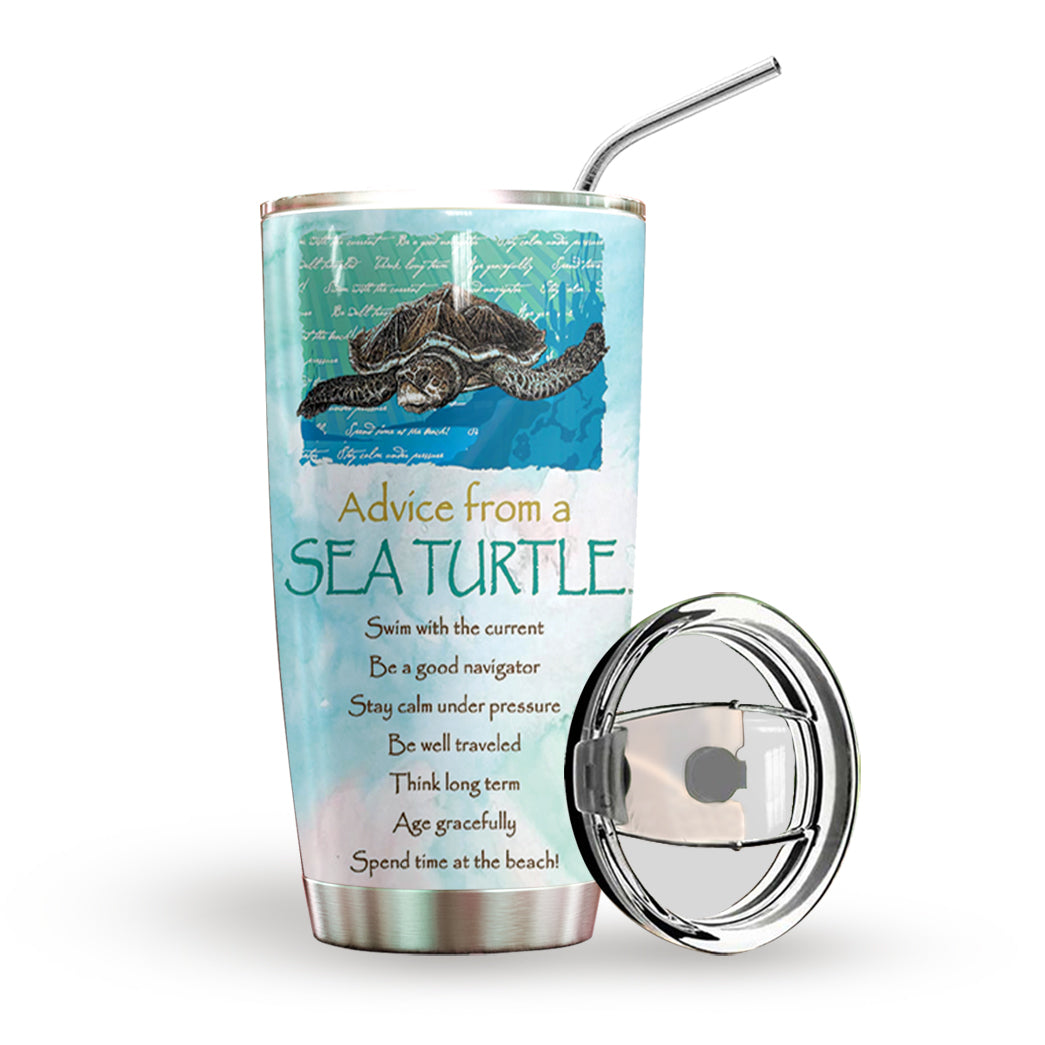 Sea Turtle Advice Personalized Tumbler