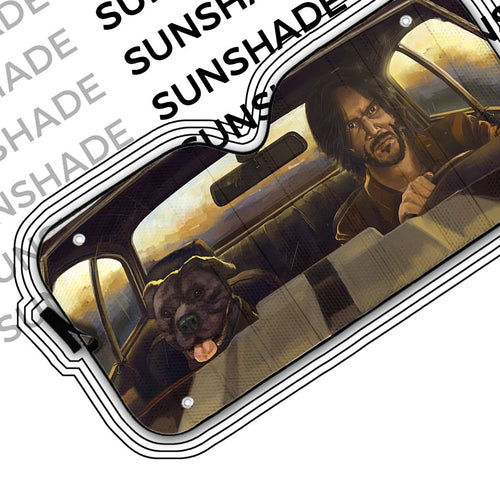 JW And The Dog Custom Auto Car Sunshade