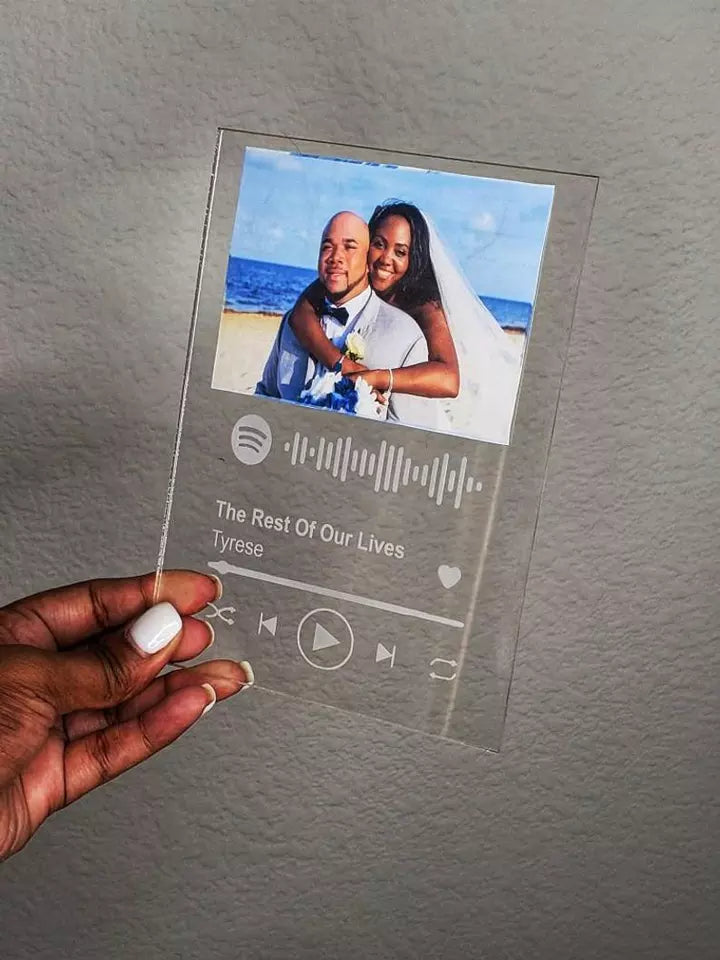 Personalized Gift Custom Music Album Cover Glass Art Acrylic Spotify Plaque