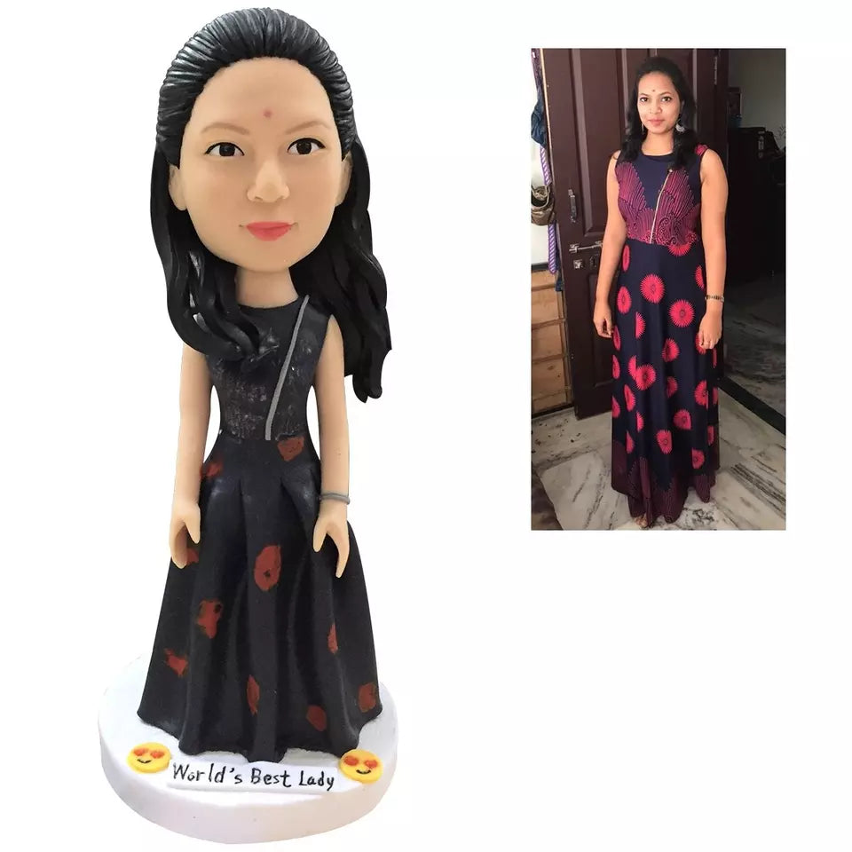 Fully Customizable 1 Person Custom Bobblehead With Engraved Text