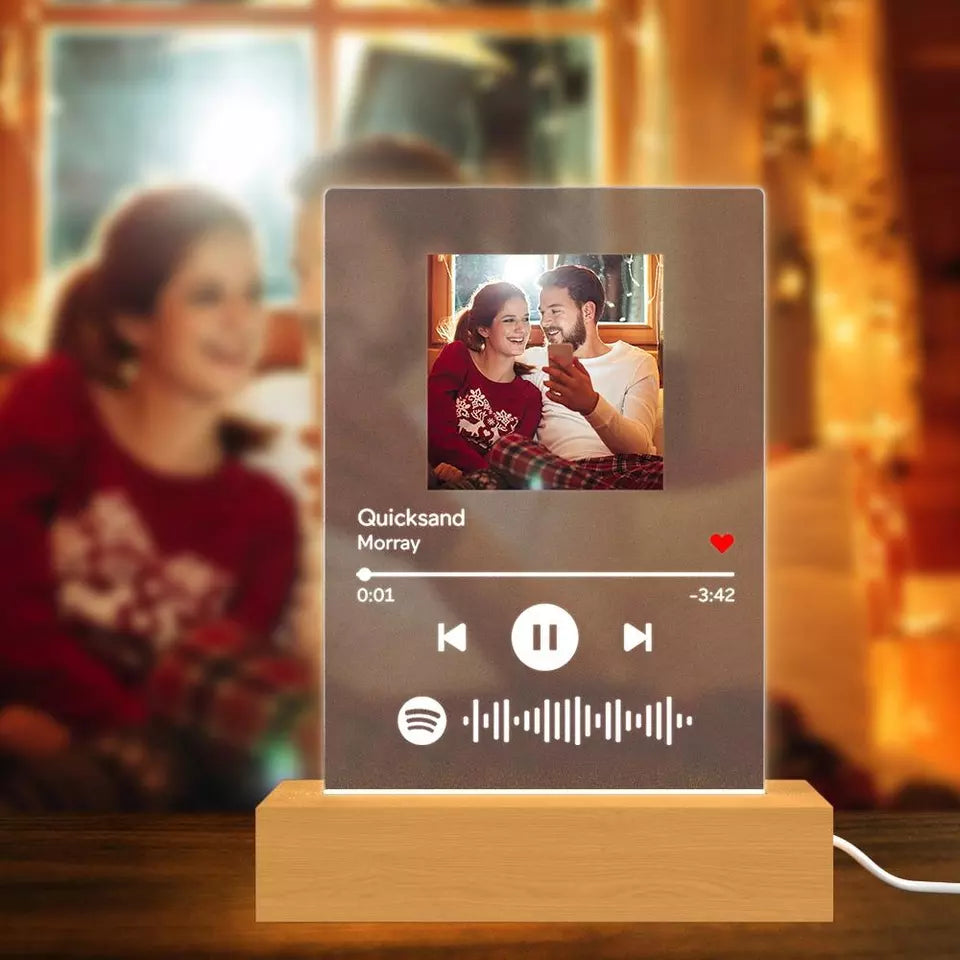 Custom Romantic Gifts DIY Acrylic Led Music Spotify Plaque With Lights