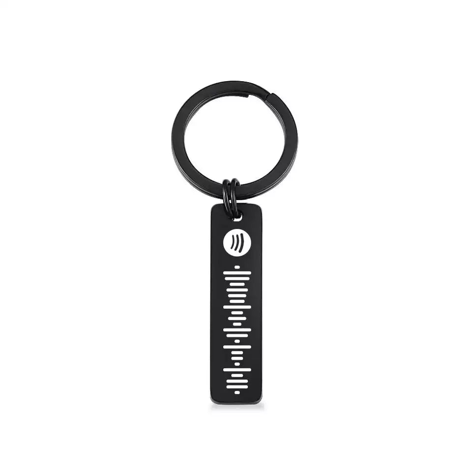 Personalised Spotify Keyring Custom Metal Engraved Spotify Scan Code Keychain