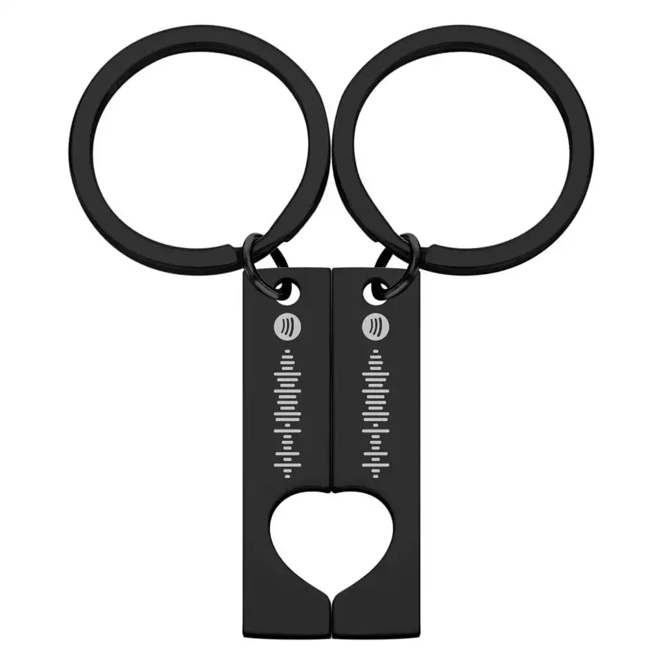 Custom Spotify Code Key Ring Manufacturing Stainless Steel Laser Engraved Metal Key Chains