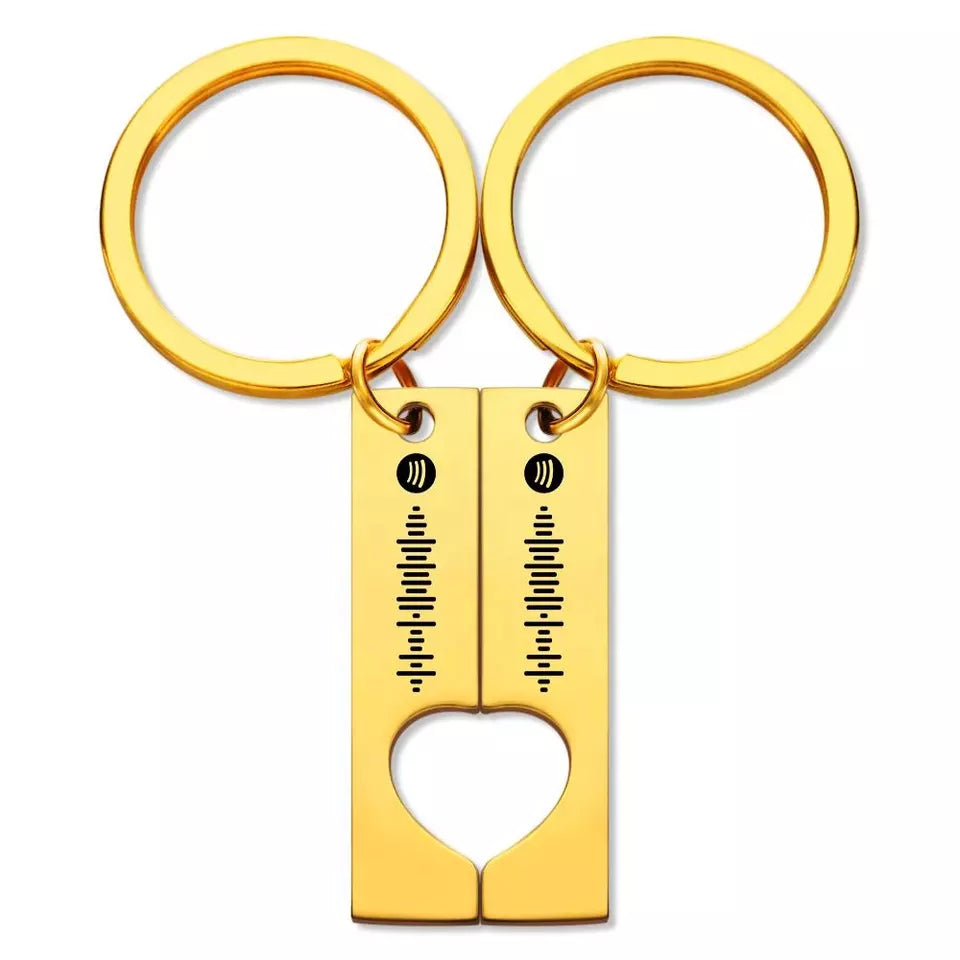 Custom Spotify Code Key Ring Manufacturing Stainless Steel Laser Engraved Metal Key Chains