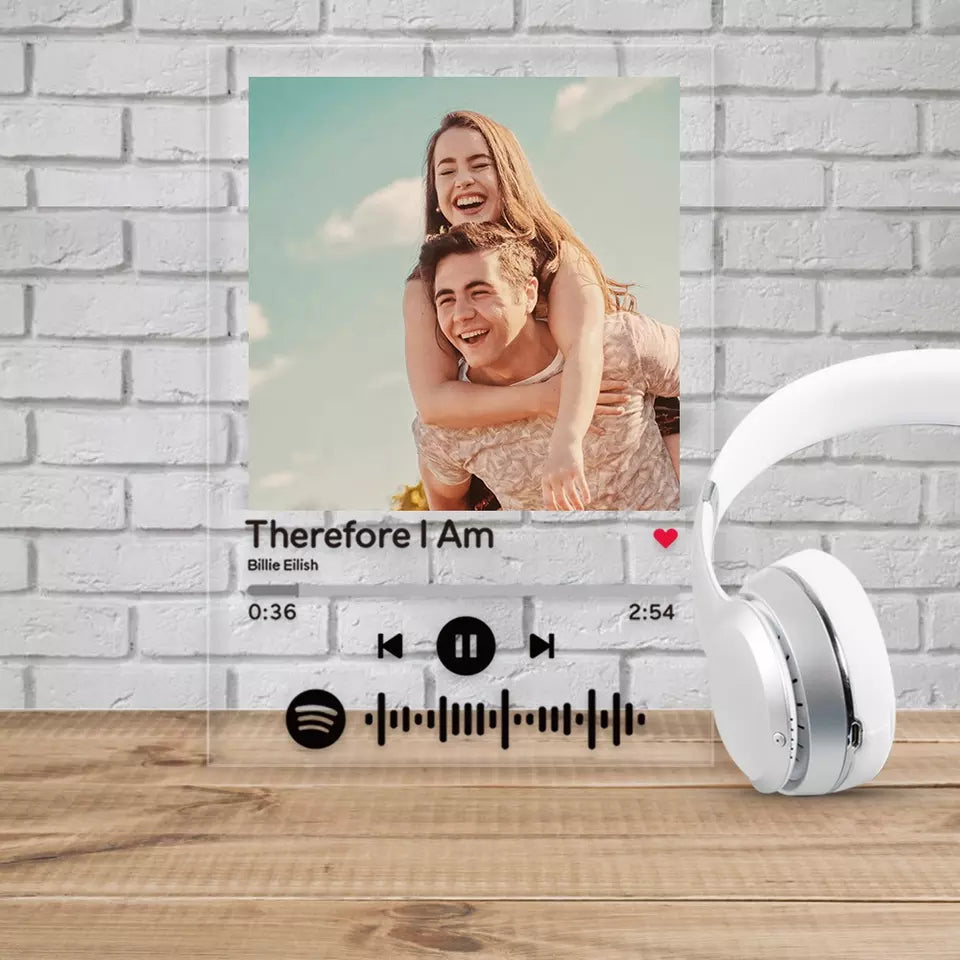 Personalized Gift Custom Music Album Cover Glass Art Acrylic Spotify Plaque