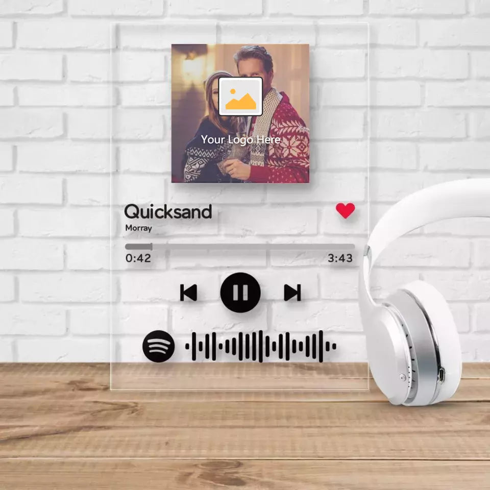 Personalized Gift Custom Music Album Cover Glass Art Acrylic Spotify Plaque