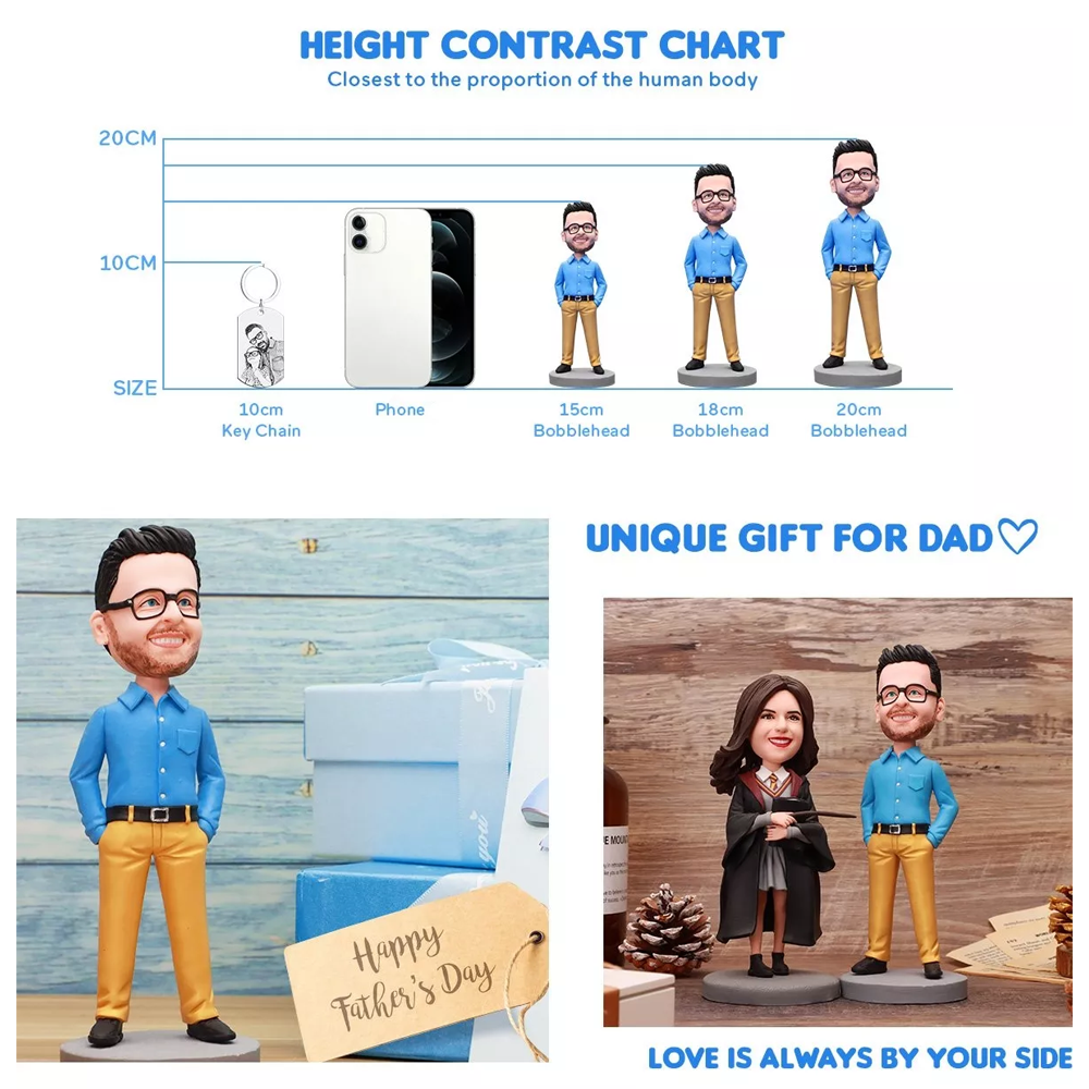 A Family Of Three Customised Bobblehead Handmade Clay Figurines Bobble Head Toy Figures