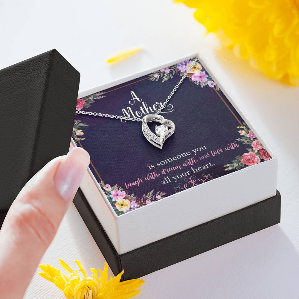A Mother Is Someone You Laugh With Forever Love Necklace