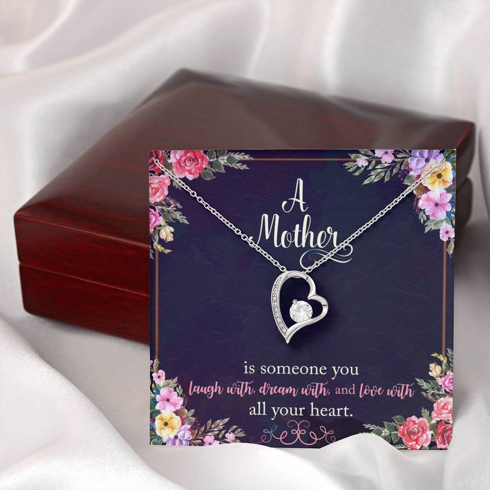 A Mother Is Someone You Laugh With Forever Love Necklace