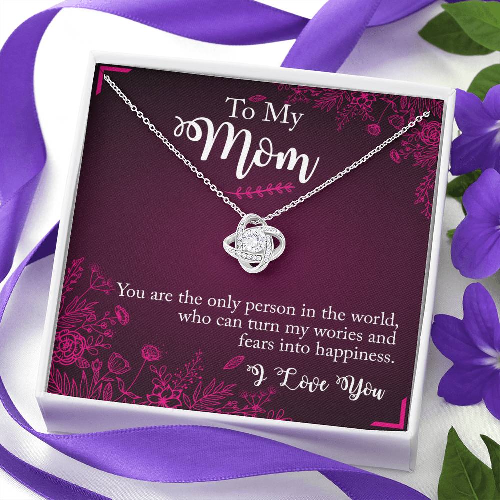 To My Mom Love Knot Necklace