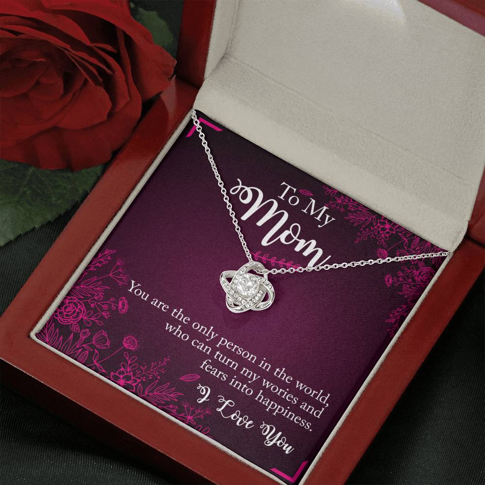 To My Mom Love Knot Necklace