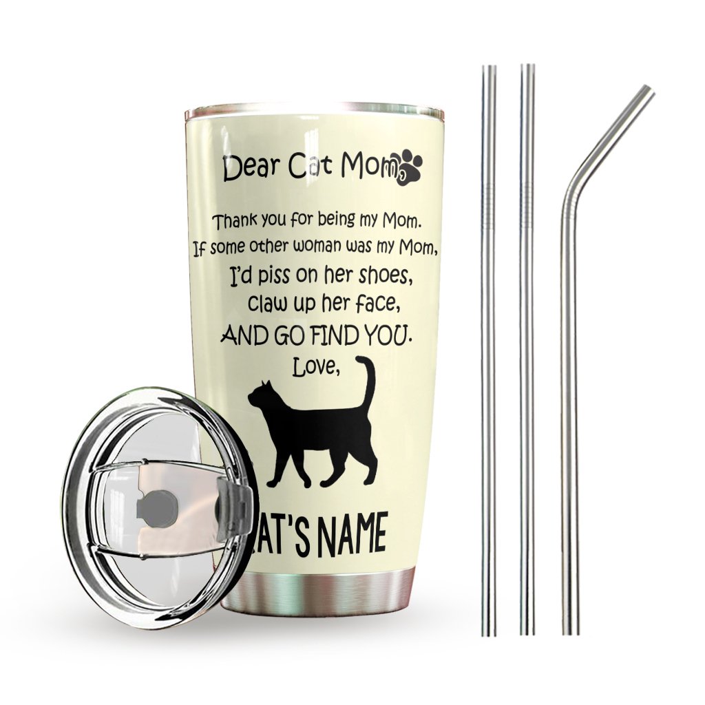 Cat Personalized Tumbler Dear Cat Mom
