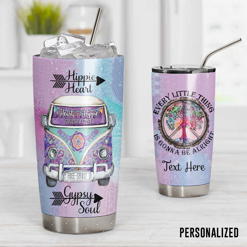 Hippie Personalized Tumbler Hippie Heart