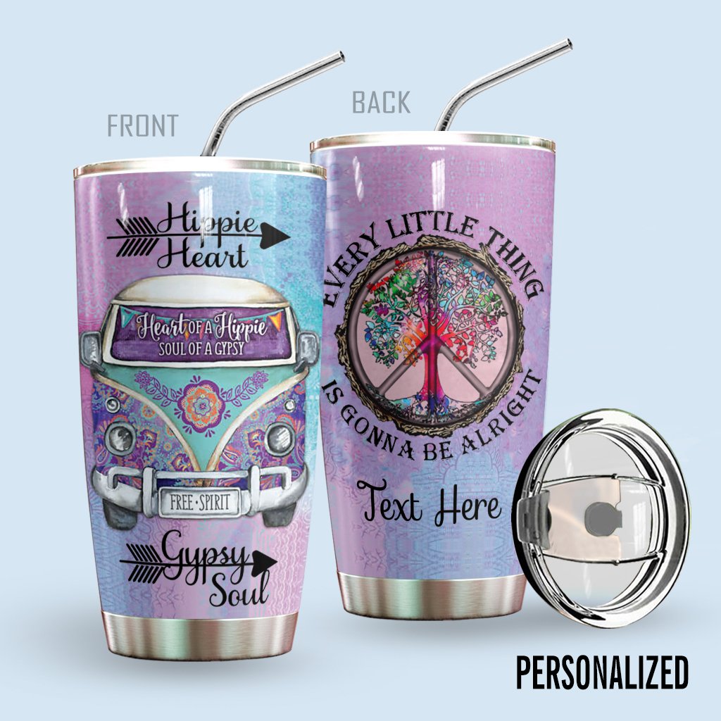 Hippie Personalized Tumbler Hippie Heart
