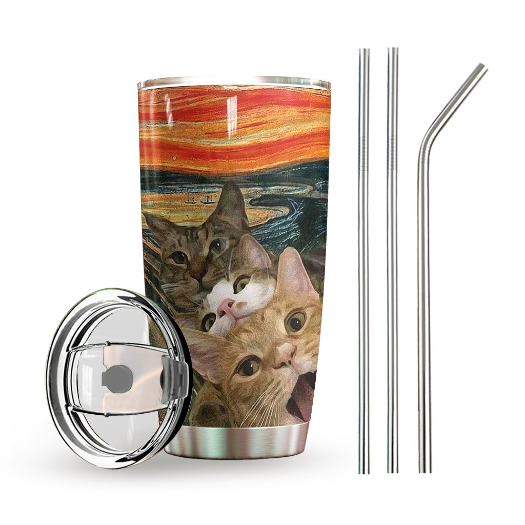 Selfie Scary Cats Custom Tumbler