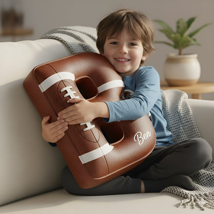 Touchdown Initial Letter Shaped Pillow - Personalized Gifts For Kids Pillow PopCulturePrints