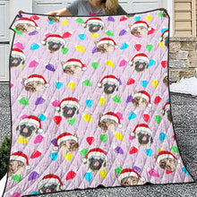 Load image into Gallery viewer, Personalized Pet Dog Cat Christmas Light Imitation Knitted Quilt
