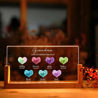 Birthstone Constellations Custom Acrylic LED Night Light, Gift For Grandma, Mother's Day Gift