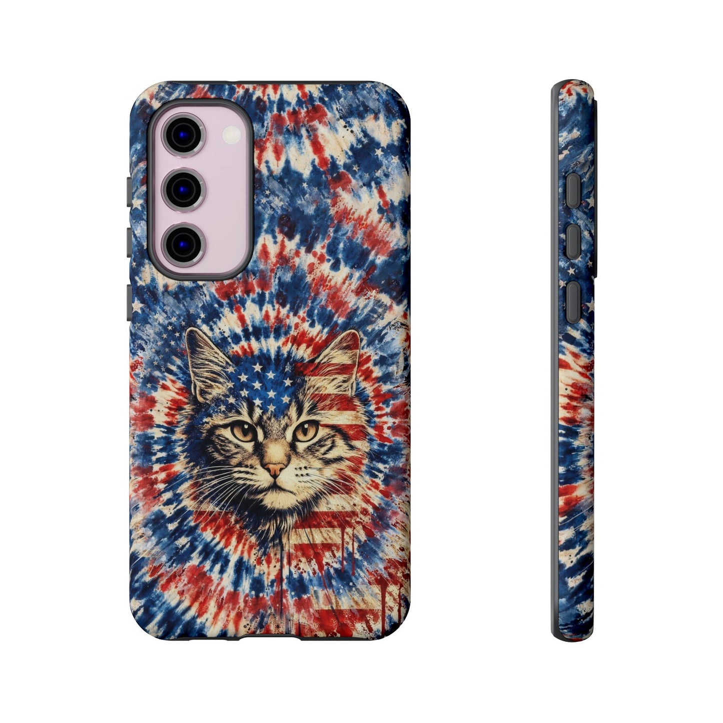CAT RED WHITE & BLUE VINTAGE PHONE CASE  - TLHG2004262