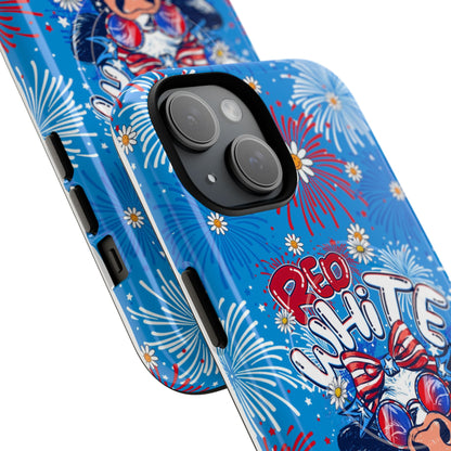 RED WHITE AND MOOO COW MAGNETIC PHONE CASE  - TY1306262