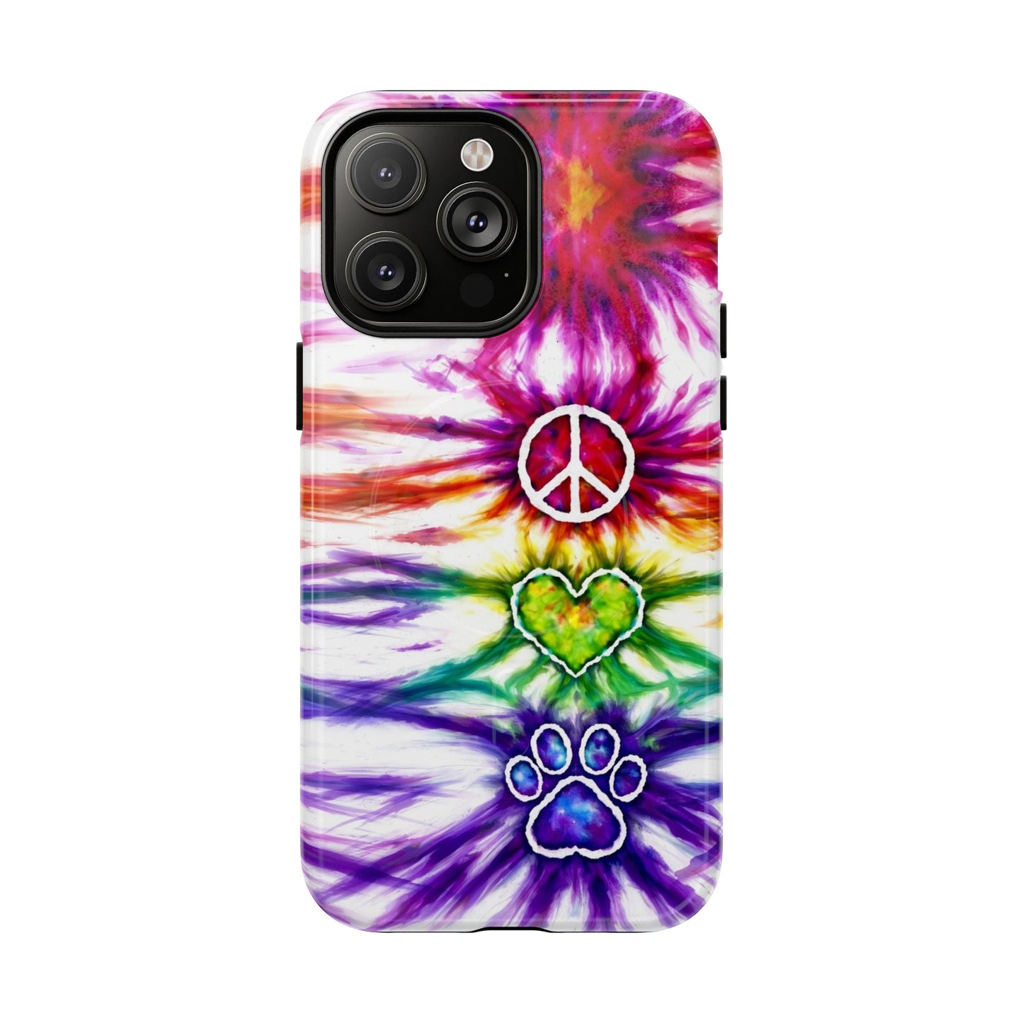 PEACE LOVE PAW PRINT MAGNETIC PHONE CASE - TLHG1304266