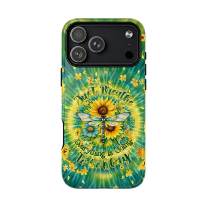 JUST BREATHE DRAGONFLY FLORAL MAGNETIC PHONE CASE  - TLHG1304263