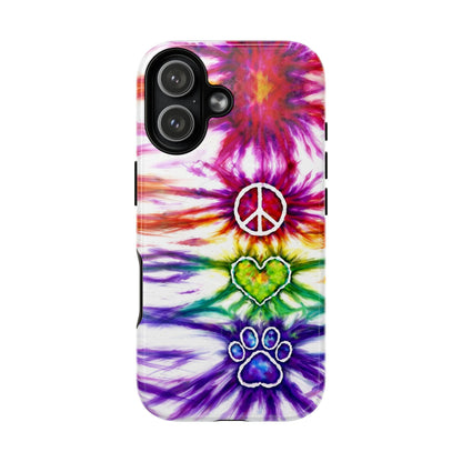 PEACE LOVE PAW PRINT MAGNETIC PHONE CASE - TLHG1304266