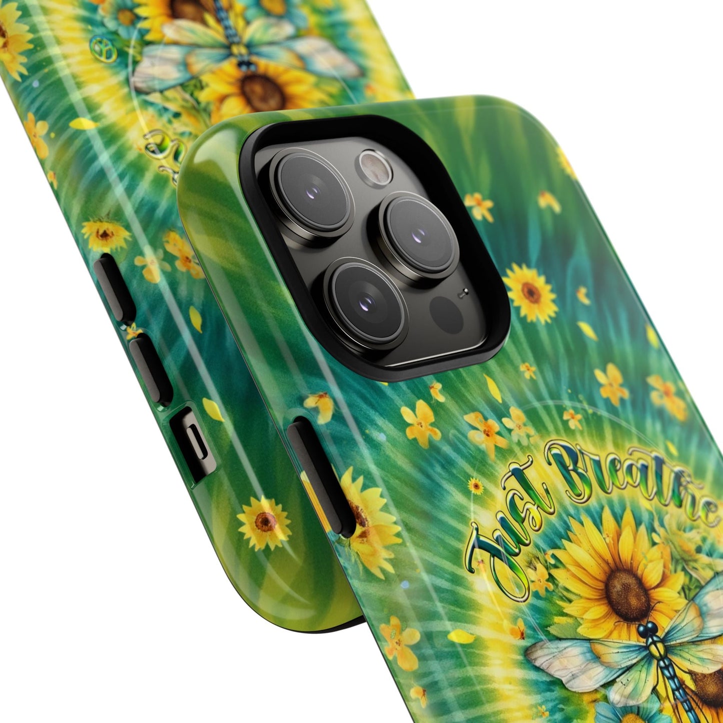 JUST BREATHE DRAGONFLY FLORAL MAGNETIC PHONE CASE  - TLHG1304263