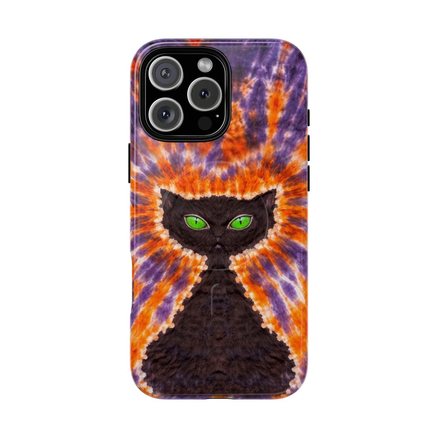 BLACK CAT PURPLE & ORANGE MAGNETIC  PHONE CASE  - TLHN2404264