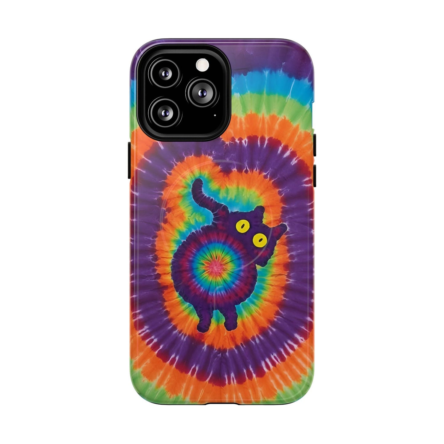 FUNNY CAT SWIRL MAGNETIC PHONE CASE - TLNO1604261