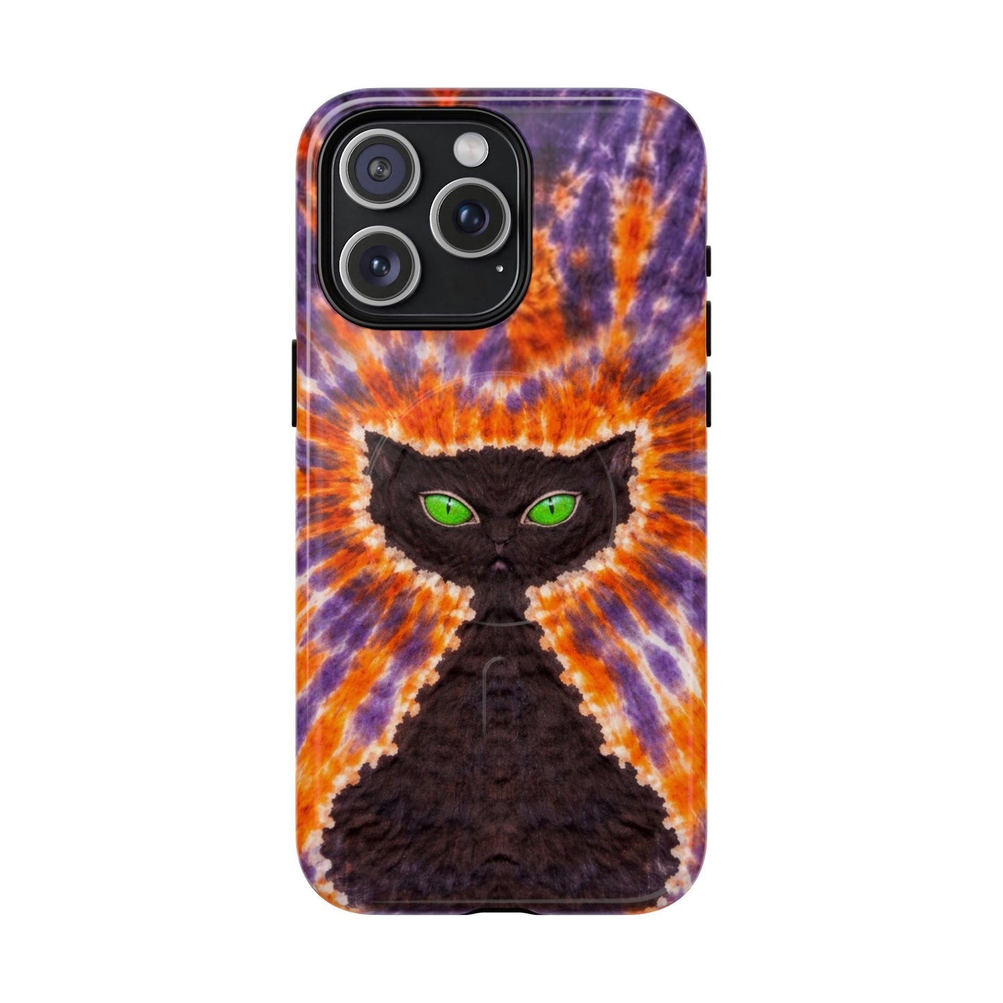 BLACK CAT PURPLE & ORANGE MAGNETIC  PHONE CASE  - TLHN2404264