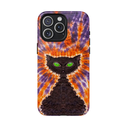 BLACK CAT PURPLE & ORANGE MAGNETIC  PHONE CASE  - TLHN2404264
