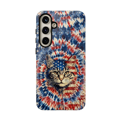 CAT RED WHITE & BLUE VINTAGE PHONE CASE  - TLHG2004262