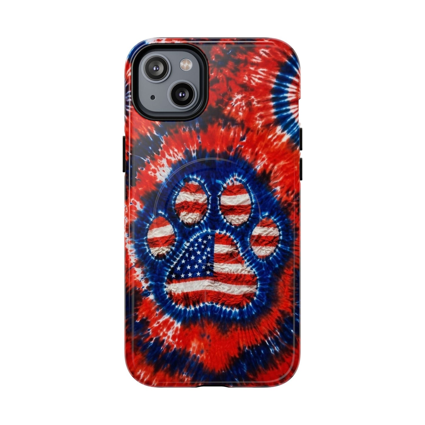PAW PRINT RED WHITE & BLUE MAGNETIC PHONE CASE  - TLHN0405264