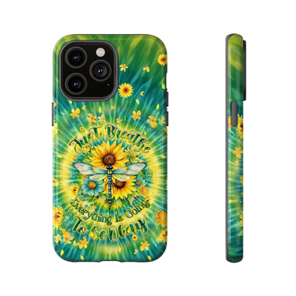 JUST BREATHE DRAGONFLY FLORAL SWIRL PHONE CASE  - TLHG1304263