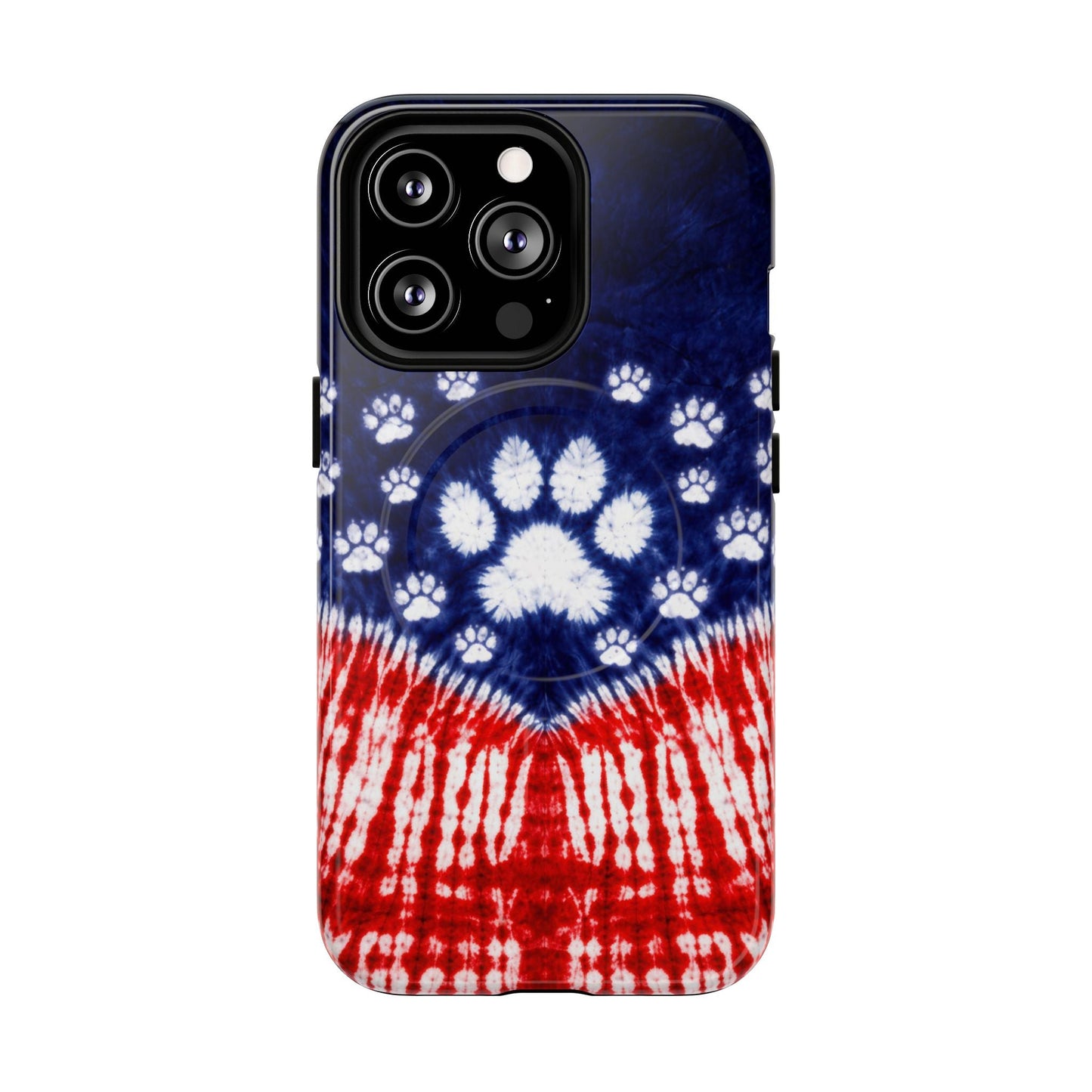 PAW PRINT RED WHITE & BLUE MAGNETIC PHONE CASE - TLTW1604262