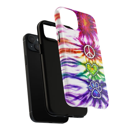PEACE LOVE PAW PRINT MAGNETIC PHONE CASE - TLHG1304266
