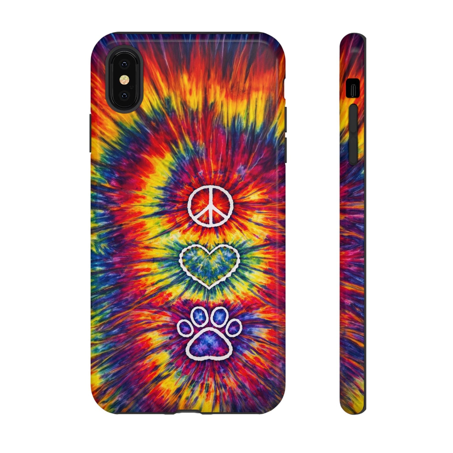 PEACE LOVE PAW PRINT COLORFUL PHONE CASE - TLNT1604262
