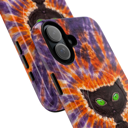 BLACK CAT PURPLE & ORANGE MAGNETIC  PHONE CASE  - TLHN2404264