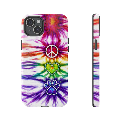 PEACE LOVE PAW PRINT SWIRL PHONE CASE - TLHG1304266