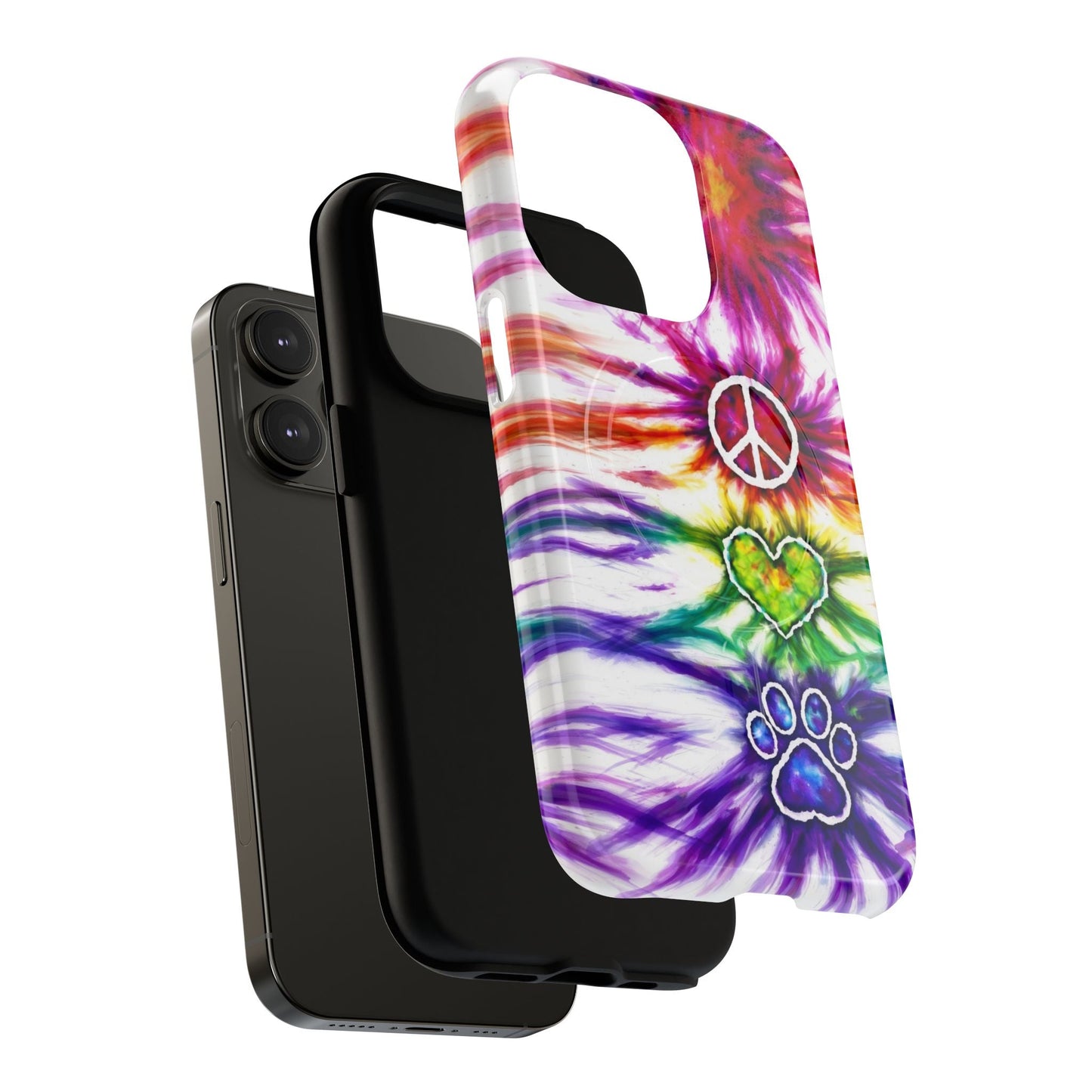 PEACE LOVE PAW PRINT MAGNETIC PHONE CASE - TLHG1304266