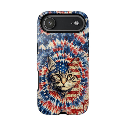 CAT RED WHITE & BLUE VINTAGE PHONE CASE  - TLHG2004262